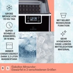 Chios Eiswürfelmaschine 20 Kg/24 H Auto-Clean 3,2-Liter Wassertank 10 Chios Eiswürfelmaschine 20 Kg/24 H Auto-Clean 3,2-Liter Wassertank -Heimladen 10041144 de 0002 logo