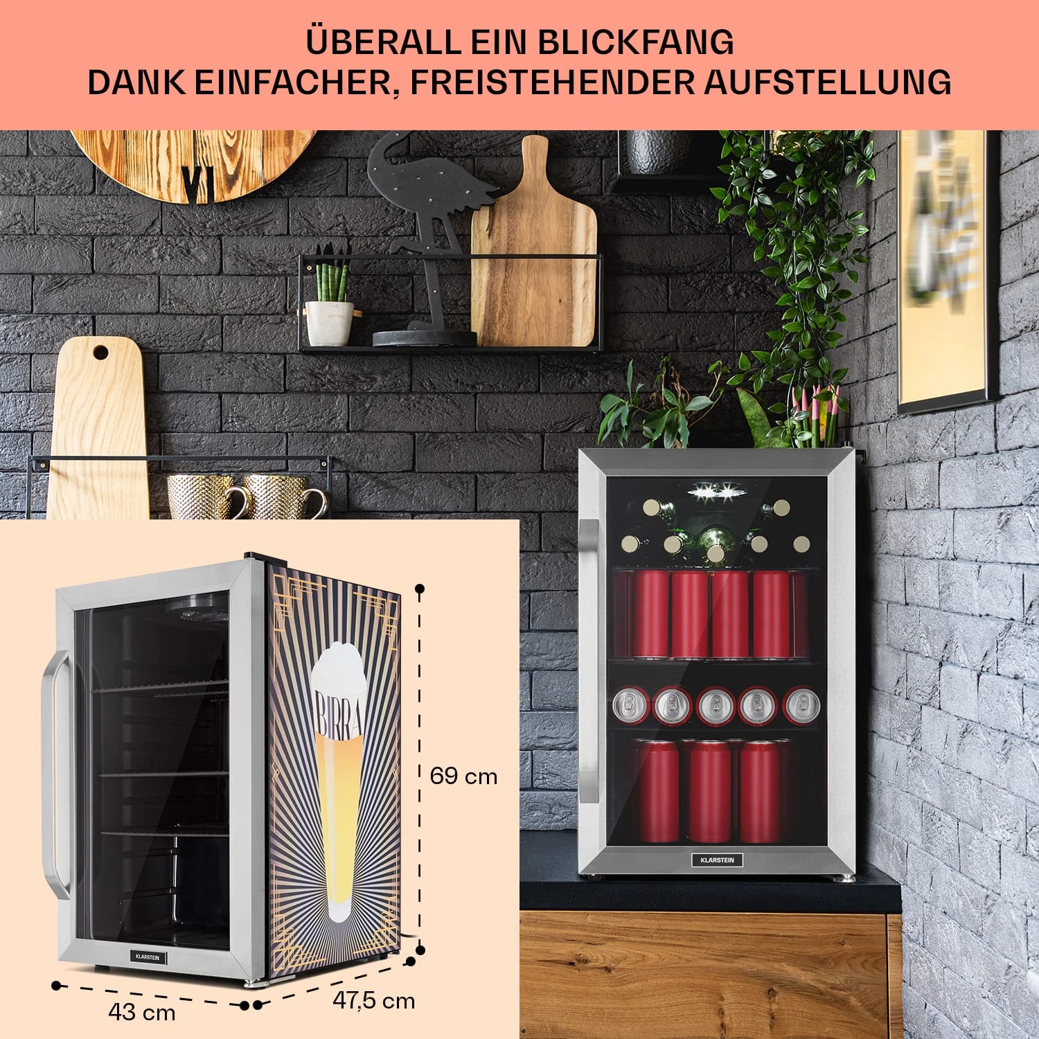 Beersafe 70 Birra Edition Kühlschrank 70 Ltr 3 Böden Glastür Edelstahl 9 Beersafe 70 Birra Edition Kühlschrank 70 Ltr 3 Böden Glastür Edelstahl – Bild 7