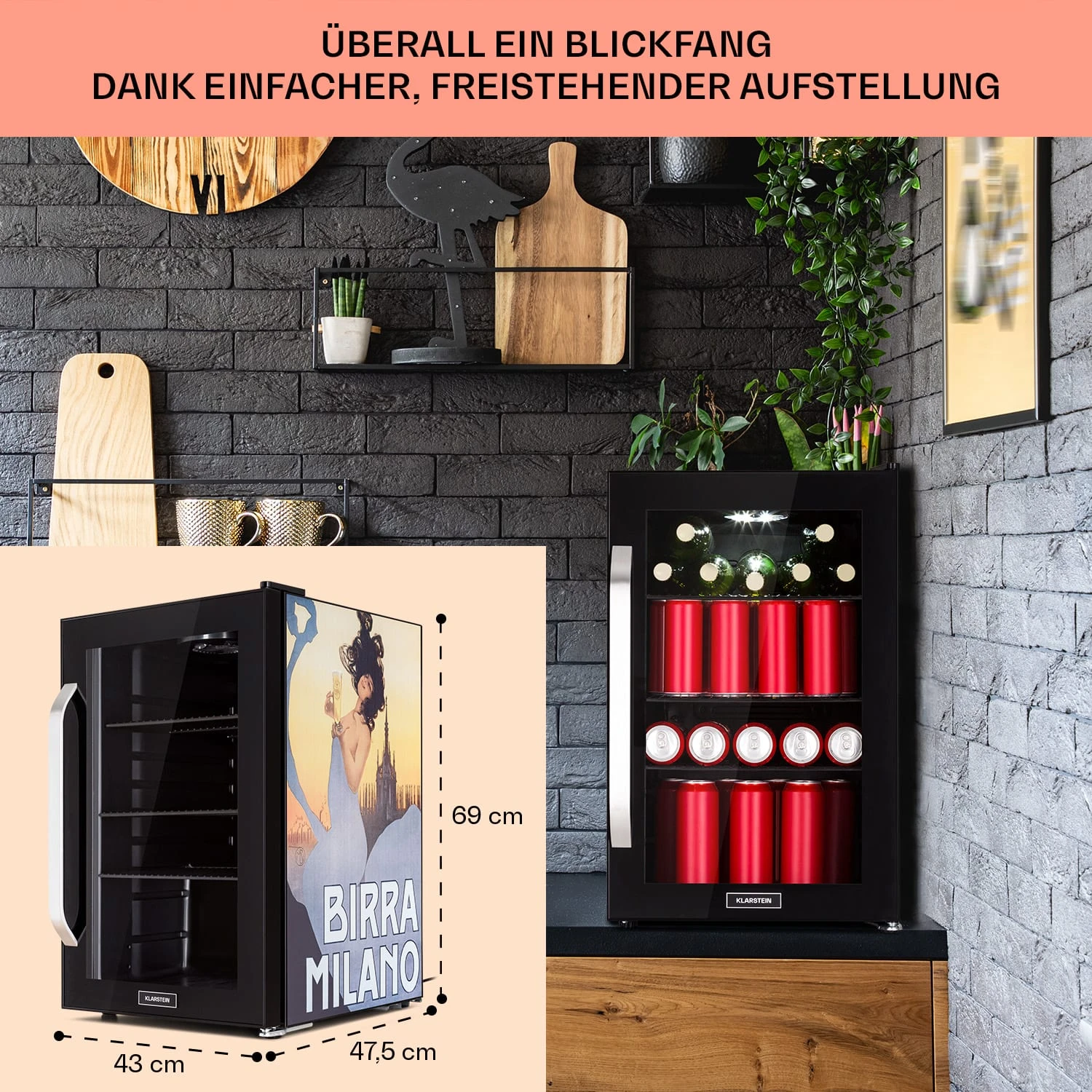 Beersafe 70 Birra Milano Edition Kühlschrank 70 Liter 3 Böden Panoramaglastür Edelstahl 9 Beersafe 70 Birra Milano Edition Kühlschrank 70 Liter 3 Böden Panoramaglastür Edelstahl – Bild 7