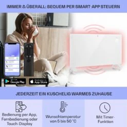 Bansin Crystal Smart Konvektions-Heizgerät 1500W 5 - 50 °C App-Steuerung -Heimladen 10041210 de 0003 usp