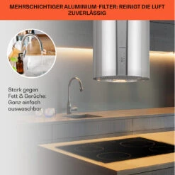 Bolea Inselabzugshaube Ø38cm Ab-/Umluft 600m³/h LED Inkl. Aktivkohlefilter -Heimladen 10041224 de 0006 usp