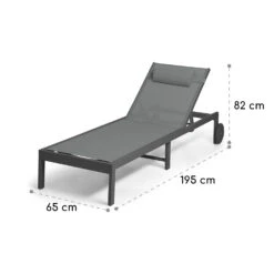 Lucca Lounger Liegestuhl Polyester Aluminium 4-Stufen -Heimladen 10041235 yy 0011 dimensions