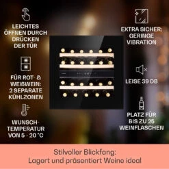 Rhône 25 Duo Weinkühlschrank Kompression 2 Zonen 75 Ltr / 25 Flaschen -Heimladen 10041239 de 0002 usp