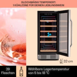 Vinovilla 29 Built-In Weinkühlschrank 81 L / 29 Fl. Glastür Edelstahl -Heimladen 10041304 de 0003 logo