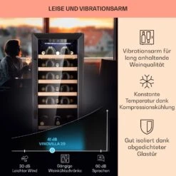 Vinovilla 29 Built-In Weinkühlschrank 81 L / 29 Fl. 1 Zone Glastür Edelstahl -Heimladen 10041309 de 0004 logo