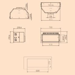 Camila Dunstabzugshaube Einbau 70 Cm 397 M³/h LED Touch Edelstahl -Heimladen 10041347 yy 0011 dimensions