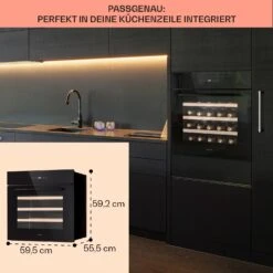 Vinsider 30 Built-In Uno Einbau-Weinkühlschrank 30 Flaschen 77 Ltr Edelstahl -Heimladen 10041357 de 0006 usp