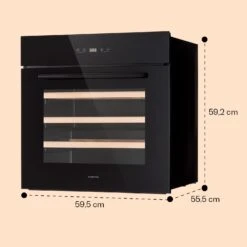 Vinsider 30 Built-In Uno Einbau-Weinkühlschrank 30 Flaschen 77 Ltr Edelstahl -Heimladen 10041357 yy 0008 dimensions
