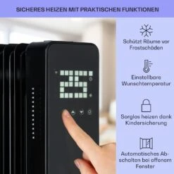 Sanford Smart Ölradiator 2500 W Leistung Wochentimer LED-Display Touch-Panel Klarstein-App -Heimladen 10041358 de 0004 usp