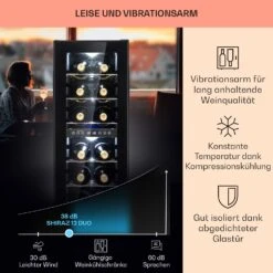 Shiraz 12 Duo Weinkühlschrank 2 Zonen 42L/12 Flaschen 5-12 / 12-18 °C Touch -Heimladen 10041361 de 0004 usp
