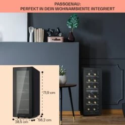 Shiraz 12 Duo Weinkühlschrank 2 Zonen 42L/12 Flaschen 5-12 / 12-18 °C Touch -Heimladen 10041361 de 0006 usp