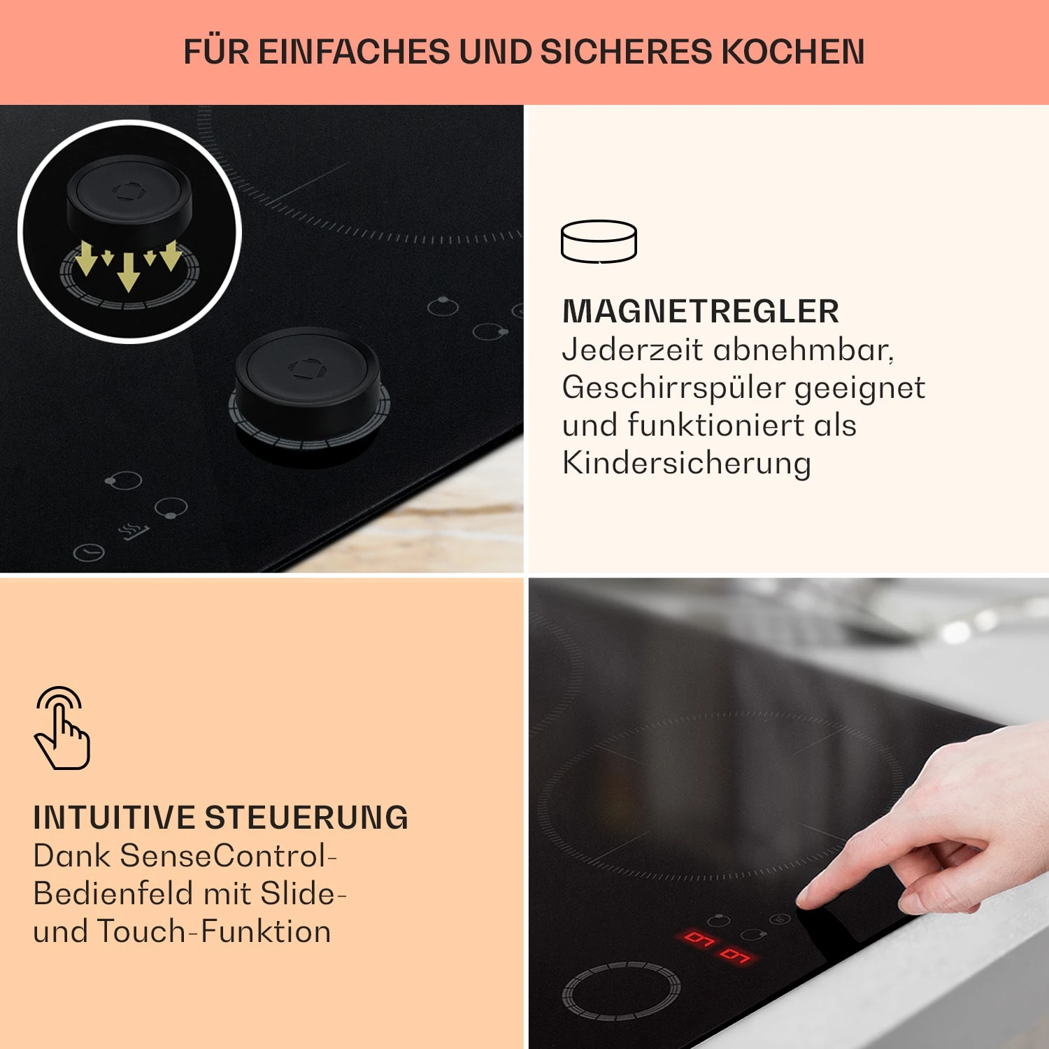 Magnichef 4 Einbaukochfeld Induktion 4 Zonen 7000W Glaskeramik 6 Magnichef 4 Einbaukochfeld Induktion 4 Zonen 7000W Glaskeramik – Bild 4