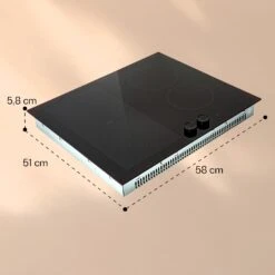 Magnichef 4 Flex Einbaukochfeld Induktion 4 Zonen / Flexzone 7000W Glaskeramik -Heimladen 10041381 yy 0011 dimensions