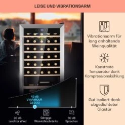 Vinamour 32 Uno Weinkühlschrank 1 Zone 95 L / 36 Flaschen 4-18°C Touch -Heimladen 10041393 de 0004 usp
