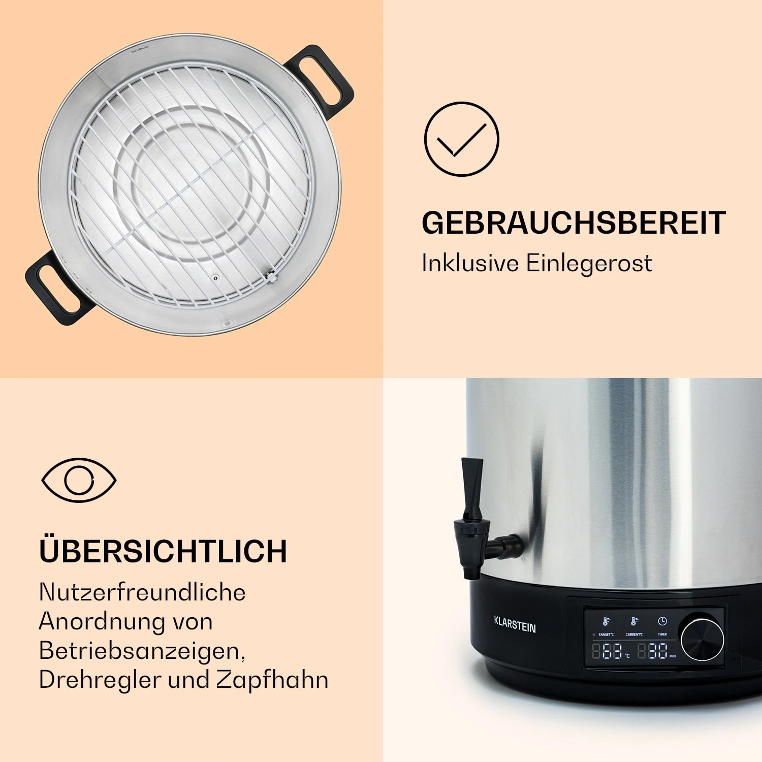 Abbey 25 Einkochautomat Getränkespender 25L 100°C 180min Edelstahl 8 Abbey 25 Einkochautomat Getränkespender 25L 100°C 180min Edelstahl – Bild 6