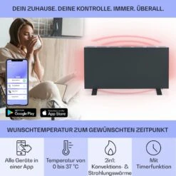 Taal Smart Hybrid-Infrarot-Heizung 105x56cm 750W Wochentimer IP24 -Heimladen 10041870 de 0003 usp