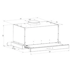 Vinea Dunstabzugshaube Umluftset 60cm 610m³/h Aktivkohlefilter Silber -Heimladen 60002221 yy 0008 detail Klarstein Vinea Unterbau Dunstabzugshaube silber