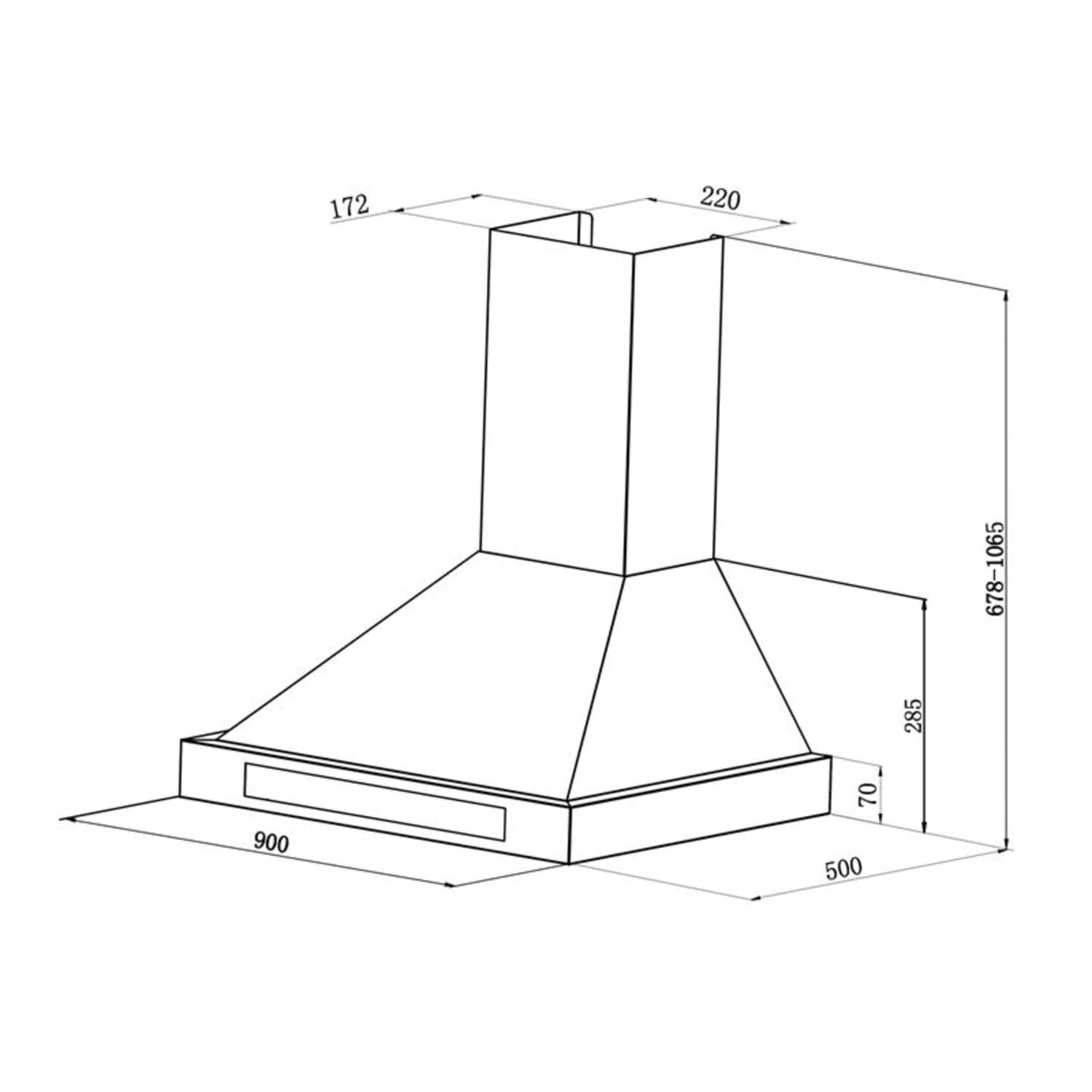 Zelda 90cm Dunstabzugshaube Umluftset 620 M³/h Aktivkohlefilter – Bild 8