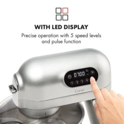 Curve Plus Küchenmaschinen-Set | 5l | 4-in-1 Fleischwolf | Silber -Heimladen 60002330 yy 0005 logo Klarstein Curve Plus Kuechenmaschinen Set silber