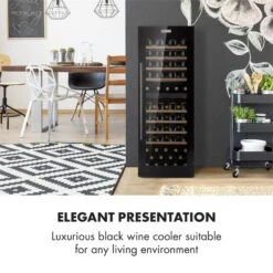 Barossa 77 Duo Weinkühlschrank-Set 2 Zonen 191L/77Fl. Weinglasregal -Heimladen 60002418 yy 0003 logo Klarstein Barossa 77 Duo Weinkuehlschrank schwarz