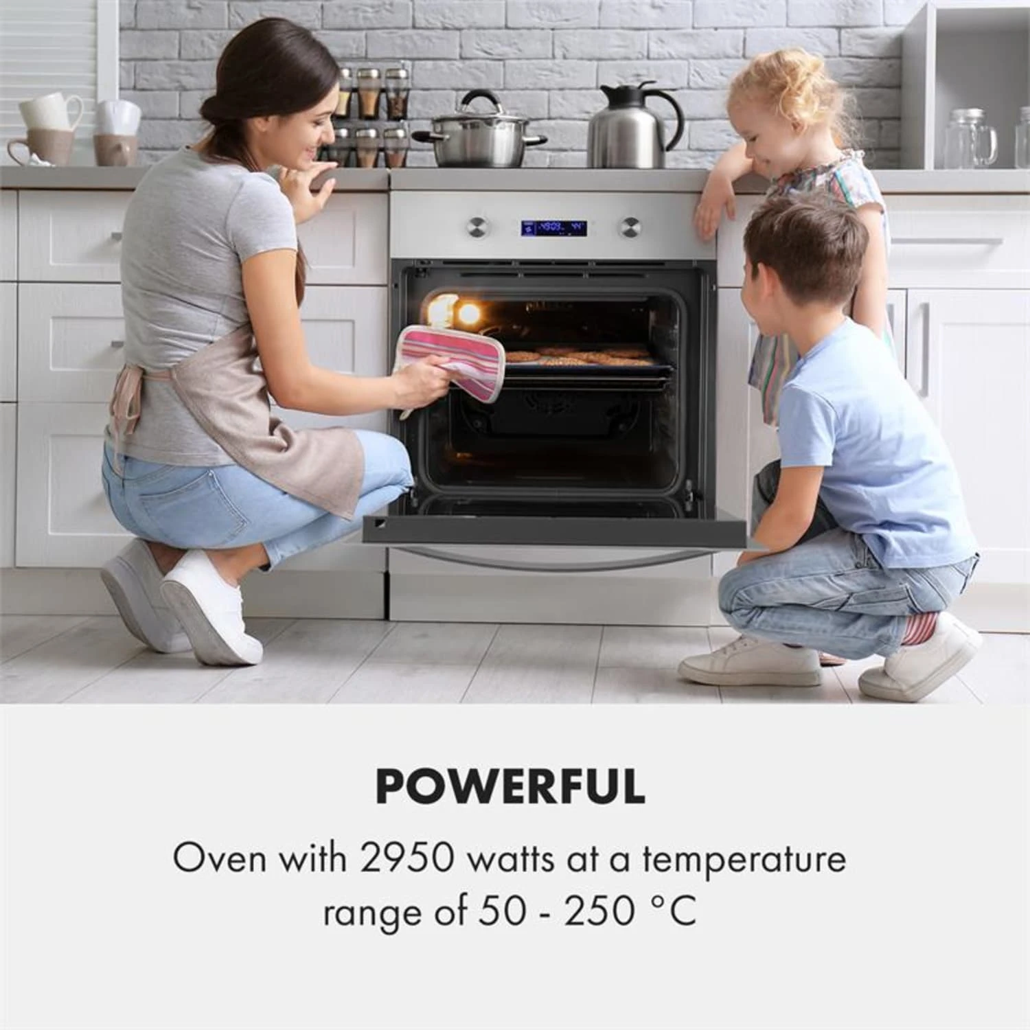 Gusteau Delicatessa Einbau-Ofen-Set Induktion 7000W 64Ltr Weiß Edelstahl 5 Gusteau Delicatessa Einbau-Ofen-Set Induktion 7000W 64Ltr Weiß Edelstahl – Bild 3