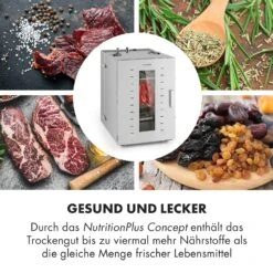 Master Jerky 16 Dörrautomat + Fleischhaken Set 1500W 40-90 °C 15h-Timer Edelstahl Silber -Heimladen 60002668 de 0005 logo